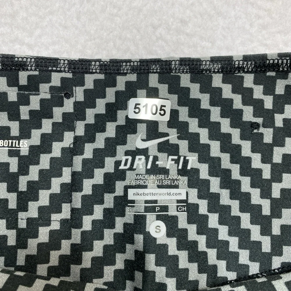 Nike Cropped Leggings Womens S Grey Black Geometric Compression